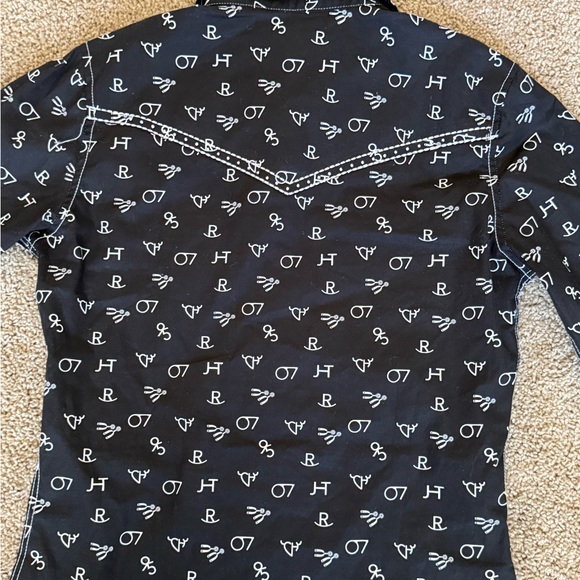 Rhinestone Snap Iron Brand Print Western Shirt - Picture 6 of 9